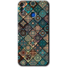 Gramaphone Honor 8x Kılıf Hd Desen Baskılı Arka Kapak + Kırılmaz Cam - Mandala Desen
