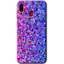 Gramaphone Galaxy A20 Kılıf Hd Desen Baskılı Arka Kapak + Esnek Nano Cam - Pixel Mozaik