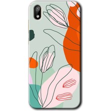 Gramaphone Huawei Y5 2019 Kılıf Hd Desen Baskılı Arka Kapak - Vektör Çiçekler