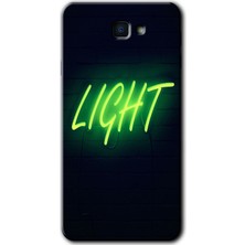 Galaxy J7 Prime 2 Kılıf Hd Desen Baskılı Arka Kapak + Kırılmaz Cam - Neon Inscription