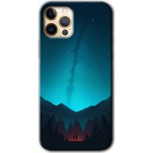 iPhone 11 Pro Max Kılıf Hd Desen Baskılı Arka Kapak + Kırılmaz Cam - Night Fores Mount
