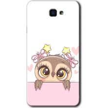 Gramaphone Galaxy J7 Prime 2 Kılıf Hd Desen Baskılı Arka Kapak + Esnek Nano Cam - Sevimli Baykuş