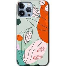 iPhone 13 Pro Max Kılıf Hd Desen Baskılı Arka Kapak - Vektör Çiçekler