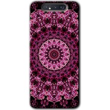 Galaxy A80 Kılıf Hd Desen Baskılı Arka Kapak + Kırılmaz Cam - Mandala Patterns Kaleidoscope