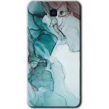 Gramaphone Galaxy J7 Prime 2 Kılıf Hd Desen Baskılı Arka Kapak + Kırılmaz Cam - Buzul Mermer