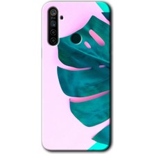 Realme 5i Kılıf Hd Desen Baskılı Arka Kapak + Esnek Nano Cam - 3D Yaprak