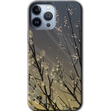 iPhone 13 Pro Max Kılıf Hd Desen Baskılı Arka Kapak - Branches Flowers