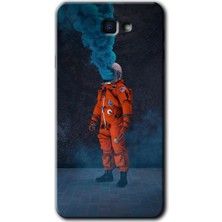 Galaxy J7 Prime 2 Kılıf Hd Desen Baskılı Arka Kapak + Kırılmaz Cam - Smoke Astronot