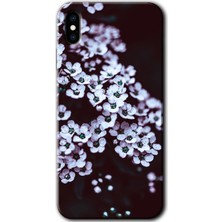 iPhone Xs Max Kılıf Hd Desen Baskılı Arka Kapak - Beyaz Çiçek