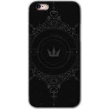 iPhone 6s Kılıf Hd Desen Baskılı Arka Kapak + Kırılmaz Cam - Siyah Mandala 1