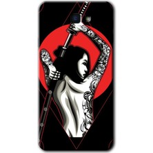 Galaxy J7 Prime 2 Kılıf Hd Desen Baskılı Arka Kapak + Kırılmaz Cam - Samurai Girl
