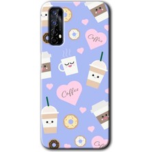 Realme 7 Kılıf Hd Desen Baskılı Arka Kapak + Esnek Nano Cam - Coffee Cake
