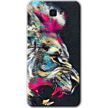 Galaxy J7 Prime 2 Kılıf Hd Desen Baskılı Arka Kapak + Kırılmaz Cam - Colorfull Aslan