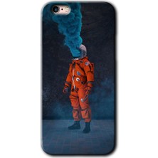 Gramaphone iPhone 6s Kılıf Hd Desen Baskılı Arka Kapak + Kırılmaz Cam - Smoke Astronot