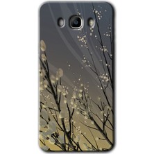 Galaxy J7 2016 Kılıf Hd Desen Baskılı Arka Kapak + Esnek Nano Cam - Branches Flowers