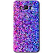 Galaxy J7 2016 Kılıf Hd Desen Baskılı Arka Kapak + Esnek Nano Cam - Pixel Mozaik
