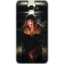 Galaxy J7 Prime 2 Kılıf Hd Desen Baskılı Arka Kapak + Kırılmaz Cam - V For Fire