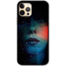 iPhone 12 Pro Max Kılıf Hd Desen Baskılı Arka Kapak + Kırılmaz Cam - Karanlık Kadın
