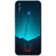 Honor 8x Kılıf Hd Desen Baskılı Arka Kapak + Esnek Nano Cam - Night Fores Mount