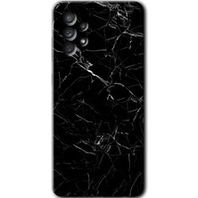 Galaxy A52 Kılıf Hd Desen Baskılı Arka Kapak + Esnek Nano Cam - Siyah Mermer