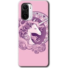 Poco F3 Kılıf Hd Desen Baskılı Arka Kapak + Esnek Nano Cam - Unicorn-Pembe