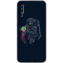 Gramaphone Galaxy A70S Kılıf Hd Desen Baskılı Arka Kapak + Kırılmaz Cam - Astronot Kıyafeti