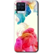 Realme 8 Pro Kılıf Hd Desen Baskılı Arka Kapak + Kırılmaz Cam - Gökkuşağı Color