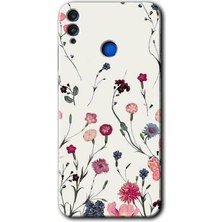 Honor 8x Kılıf Hd Desen Baskılı Arka Kapak + Esnek Nano Cam - Mat Çiçek