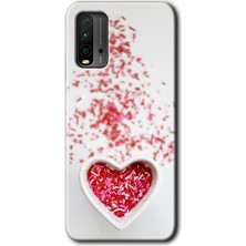 Poco M3 Kılıf Hd Desen Baskılı Arka Kapak + Esnek Nano Cam - Kalpli Şekerleme