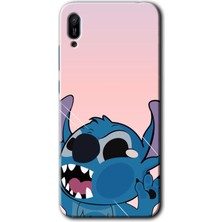 Huawei Y6 2019 Kılıf Hd Desen Baskılı Arka Kapak + Kırılmaz Cam - Stitch