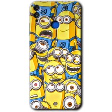Honor 8x Kılıf Hd Desen Baskılı Arka Kapak + Esnek Nano Cam - Minion Ordusu