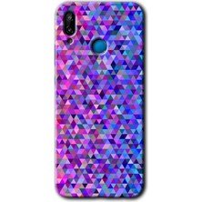 Huawei P20 Lite Kılıf Hd Desen Baskılı Arka Kapak + Esnek Nano Cam - Pixel Mozaik