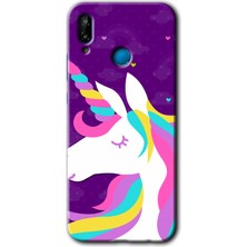 Gramaphone Huawei P20 Lite Kılıf Hd Desen Baskılı Arka Kapak + Esnek Nano Cam - Unicorn Sleep