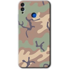 Honor 8x Kılıf Hd Desen Baskılı Arka Kapak + Esnek Nano Cam - Kamuflaj 29