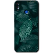 Gramaphone Honor 8x Kılıf Hd Desen Baskılı Arka Kapak + Esnek Nano Cam - Yağmurlu Yaprak
