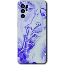 Oppo Reno 6 Kılıf Hd Desen Baskılı Arka Kapak + Esnek Nano Cam - Cranny Liquid Wall