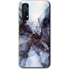 Gramaphone Realme 7 Kılıf Hd Desen Baskılı Arka Kapak + Kırılmaz Cam - Otantik Mermer
