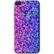 Honor 9 Lite Kılıf Hd Desen Baskılı Arka Kapak + Kırılmaz Cam - Pixel Mozaik