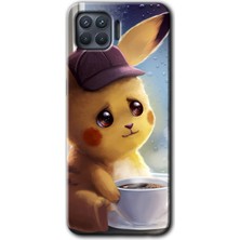 Oppo Reno 4 Lite Kılıf Hd Desen Baskılı Arka Kapak + Kırılmaz Cam - Üzgün Pikaçu