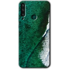 Huawei Y6P Kılıf Hd Desen Baskılı Arka Kapak - Yeşil Okyanus