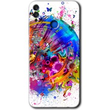 Gramaphone Honor 8x Kılıf Hd Desen Baskılı Arka Kapak + Kırılmaz Cam - 4K Clock