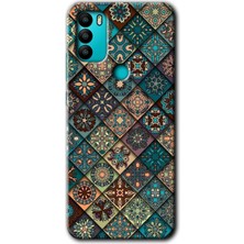 General Mobile Gm 21 Plus Kılıf Hd Desen Baskılı Arka Kapak + Esnek Nano Cam - Mat Mandala