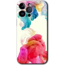 iPhone 14 Pro Max Kılıf Hd Desen Baskılı Arka Kapak + Kırılmaz Cam - Gökkuşağı Color