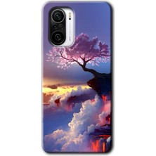 Poco F3 Kılıf Hd Desen Baskılı Arka Kapak - Wash Red Wall