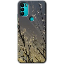 General Mobile Gm 21 Plus Kılıf Hd Desen Baskılı Arka Kapak + Kırılmaz Cam - Branches Flowers