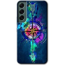 Galaxy S22 Plus Kılıf Hd Desen Baskılı Arka Kapak + Kırılmaz Cam - Gizemli Pusula