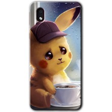 Galaxy A01 Core Kılıf Hd Desen Baskılı Arka Kapak + Kırılmaz Cam - Üzgün Pikaçu