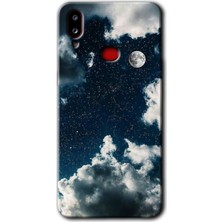 Galaxy A10S Kılıf Hd Desen Baskılı Arka Kapak + Kırılmaz Cam - Gece Gökyüzü