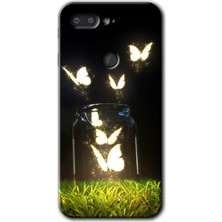 General Mobile Gm 9 Pro Kılıf Hd Desen Baskılı Arka Kapak + Kırılmaz Cam - Işıklı Kelebekler