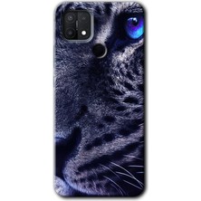 Oppo A15S Kılıf Hd Desen Baskılı Arka Kapak + Esnek Nano Cam - Kaplan